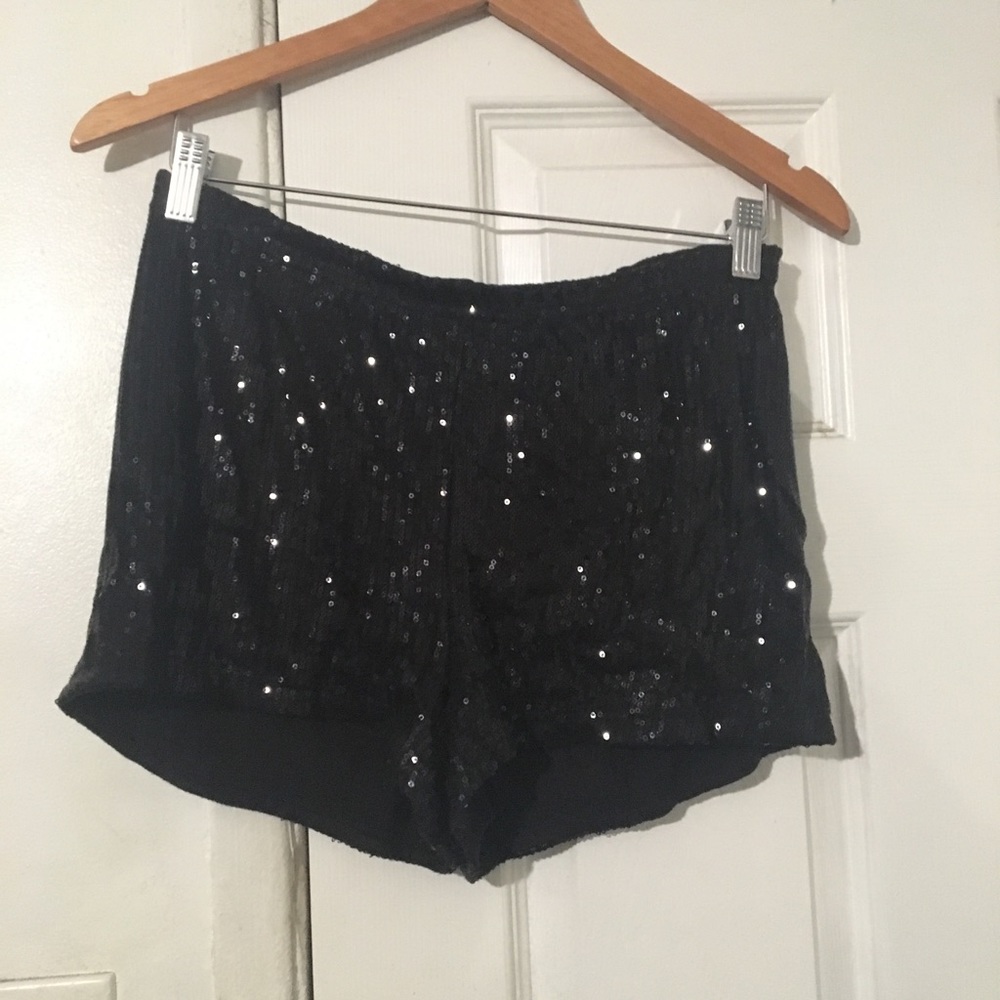 H&M Black Sequin Booty Shorts